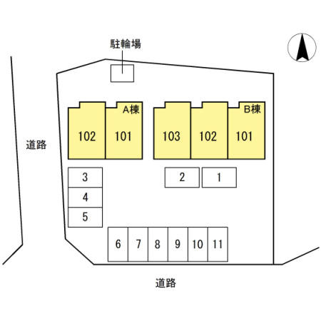 グランドソレーユ B棟の区画図