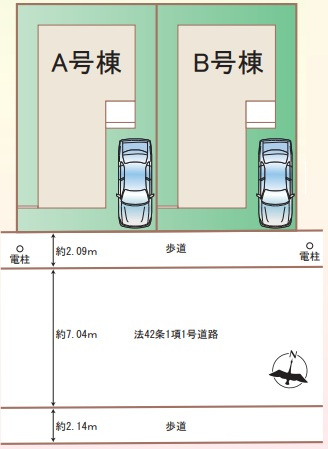 「西明石駅徒歩13分」「収納充実」西明石町 全2棟B号棟の区画図