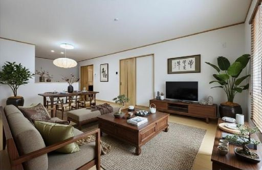 仲介手数料無料　ハートフルタウン所沢岩岡町・新築全2棟　の居間・リビング