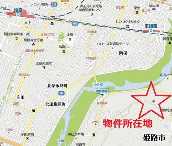 東阿保売地の地図