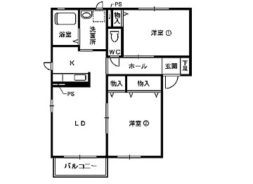 福井県越前市塚原町　2棟1括アパートの間取り