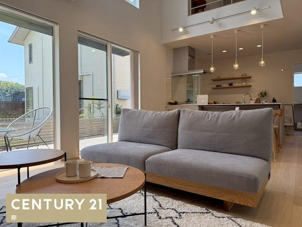 海南市且来　新築戸建の居間・リビング