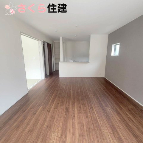 第1下野石橋　3号棟の居間・リビング|長方形のリビングは家具の配置がしやすい間取りになります◎