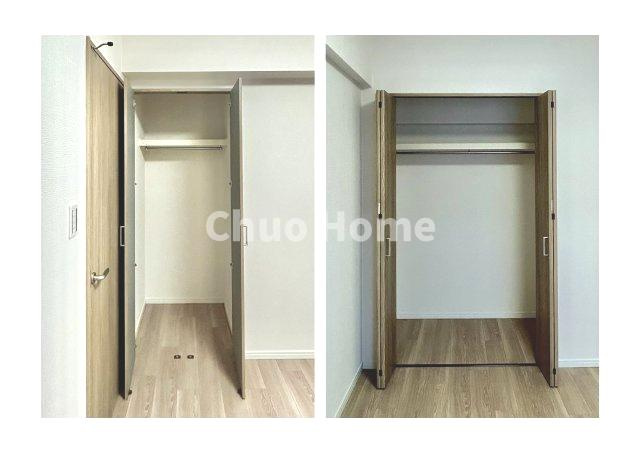 ジェイパーク北千住モナクレイスの収納|居室にはクローゼットを完備し、自由度の高い家具の配置が叶うシンプルな空間です。お子様の成長と必要になる子供部屋を与えるにはぴったりの間取りですね。