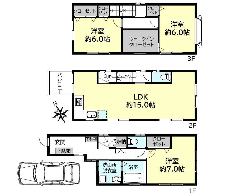 明石市田町２丁目　戸建の間取り