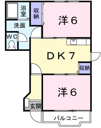 コーポ石川　Ｄの間取り