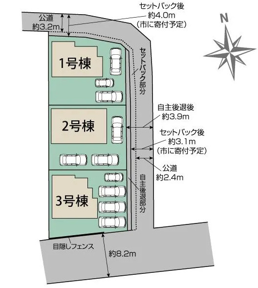 売新築戸建　中央区馬郡町の区画図