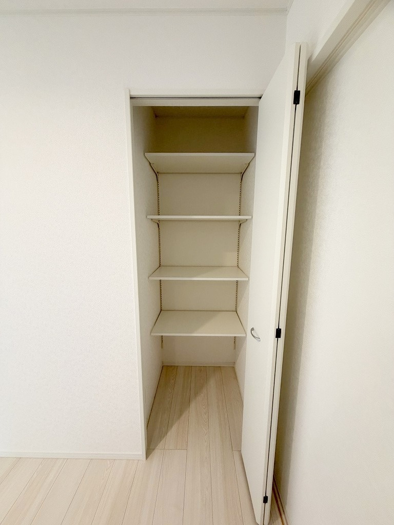 三郷市高州2丁目　新築戸建　全1棟の収納|キッチン横の収納はストック品の収納にも便利