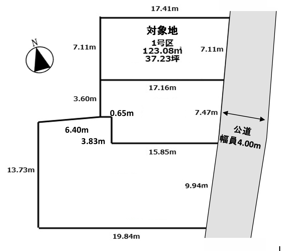 【サンスターホーム】あきる野市二宮　売地1号区の土地図