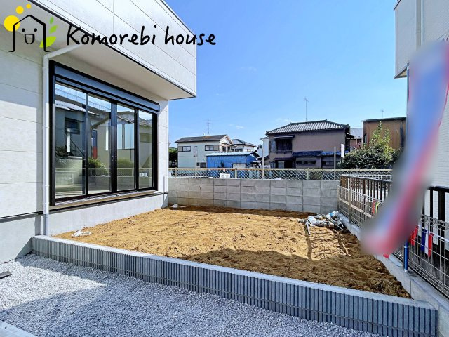 桶川市北　10期　新築一戸建て　グレース　01の庭|休日にはお子様とボール遊び、平日は洗濯物を干しながらほっと一息つける、家族の憩いのスペースです。