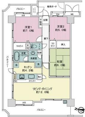 ダイアパレス笹口3丁目の間取り