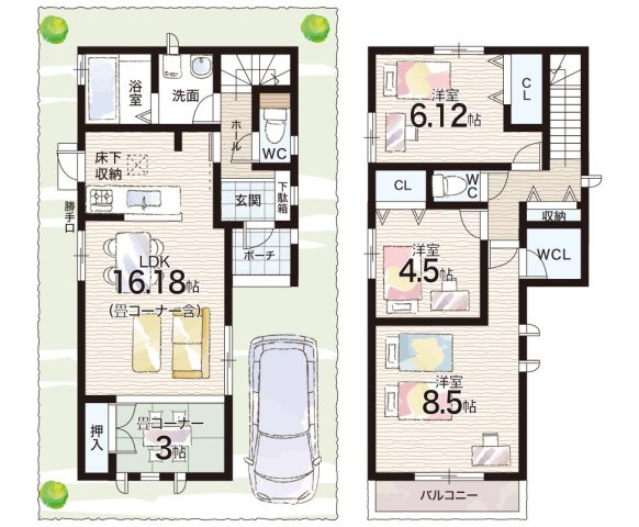 明石市西明石町　新築一戸建ての間取り|A号地