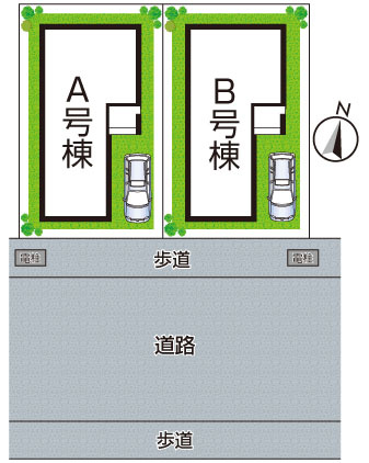 明石市西明石町　新築一戸建ての区画図|全2区画