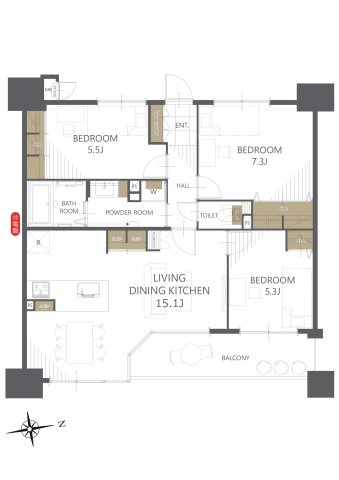 【間取り】サーパス文教通り 