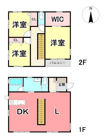 中古戸建　積水ハウス施工　足利市八椚町の間取り