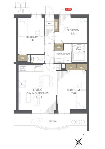 【間取り】ファミリエール古河 