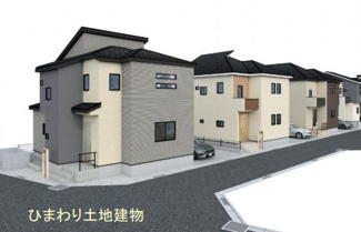 【外観パース】 | 平塚市纒  3号棟 | １号棟～３号棟　イメージパースです。実際とは異なる場合があります。