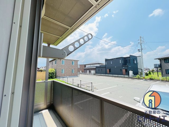 グランディオ Cのバルコニー|洗濯に便利な物干しスペースです