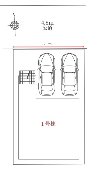 Terrechez　海部郡蟹江町桜1期　新築戸建　1号棟の区画図