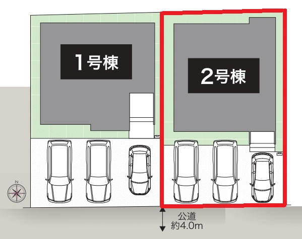 ジー・ステージ　蟹江町宝　全2棟　新築戸建　2号棟の区画図