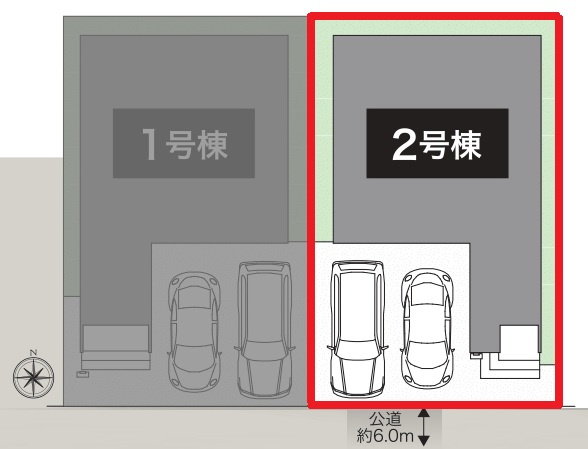 ジー・ステージ　蟹江町桜Ⅱ　全2棟　新築戸建　2号棟の区画図