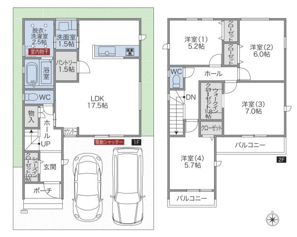 ジー・ステージ　蟹江町桜Ⅱ　全2棟　新築戸建　1号棟