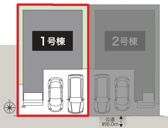 ジー・ステージ　蟹江町桜Ⅱ　全2棟　新築戸建　1号棟の区画図