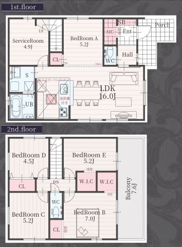 【仲介手数料無料／蟹江町】海部郡蟹江町桜2期　Terrechez　新築戸建　2号棟の間取り
