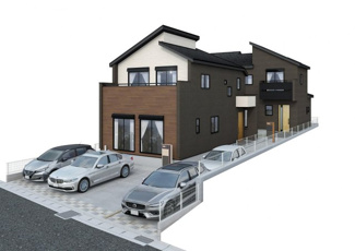 【外観】 | 大和市福田  1号棟 | イメージパース（完成時に現況と異なる場合は現況優先となります）