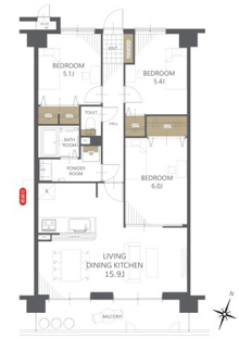 【間取り】コアマンション新水前寺Ⅱ 