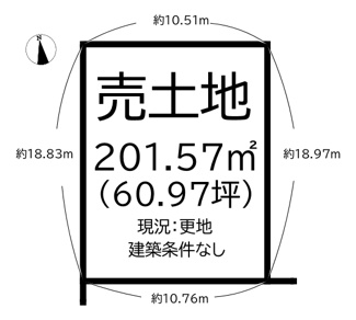 【土地図】 | 葛城市東室 全7区画 3号地【建築条件なし】【更地】