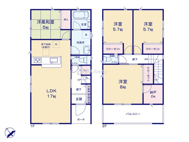 笠間市旭町第8　新築戸建　1号棟の区画図