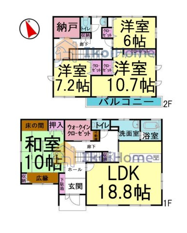 明石市松が丘3丁目　中古戸建の間取り|【ホームページに現地動画掲載中】●年中無休：当日予約可●LDK18.8帖！全居室6帖以上の間取り！