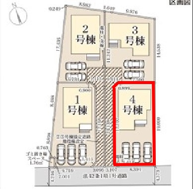 第1下野石橋　4号棟の区画図|4号棟