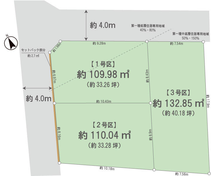 人気のふじ幼稚園至近！立川市上砂町3丁目　売地　【全3区画】の画像