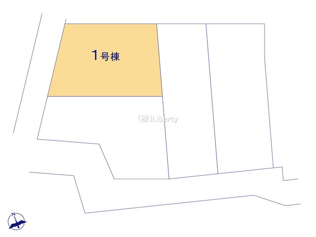 那珂市菅谷16期　新築戸建　1号棟の前面道路含む現地写真