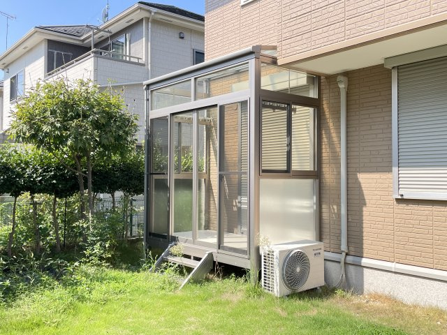 中古戸建・中古住宅　太田市東長岡町　軽量鉄骨造　4LDK　北の杜学園の庭|陽当たりがいいので洗濯物がよく乾きます！