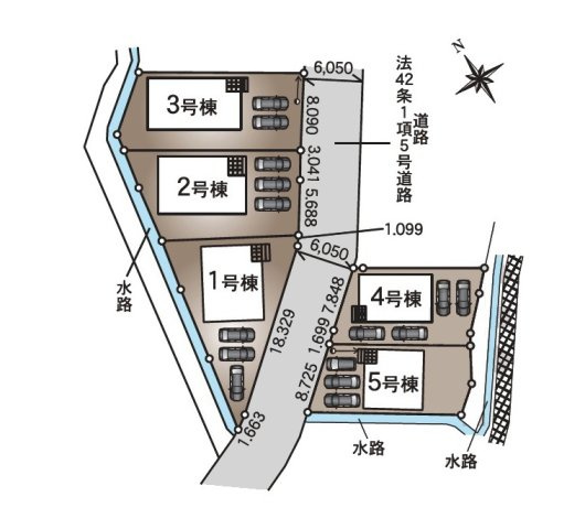 裾野市佐野第7　新築戸建　全5棟　5号棟の区画図