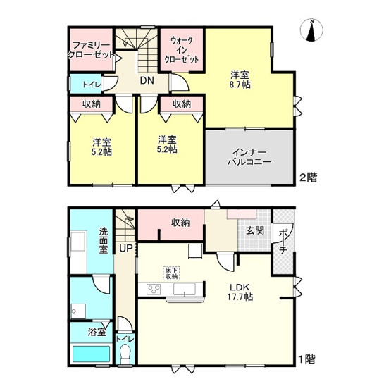 【間取り】 | 姫路市上大野４期/全3棟