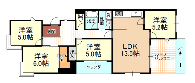 【間取り】 | パレデアルシオン | 現況優先