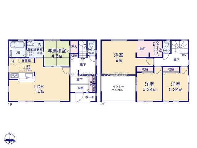野田木間ケ瀬第2　新築戸建　2号棟の間取り|4SLDK+WIC