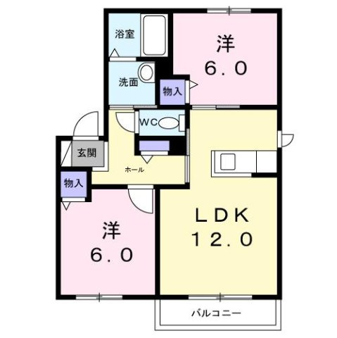 ヴィラ響　Ｂの間取り