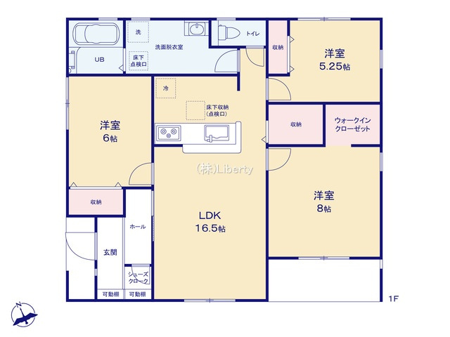 第1下妻市鎌庭　新築戸建　1号棟の間取り