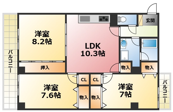 HACHIBUSE鳴尾の間取り