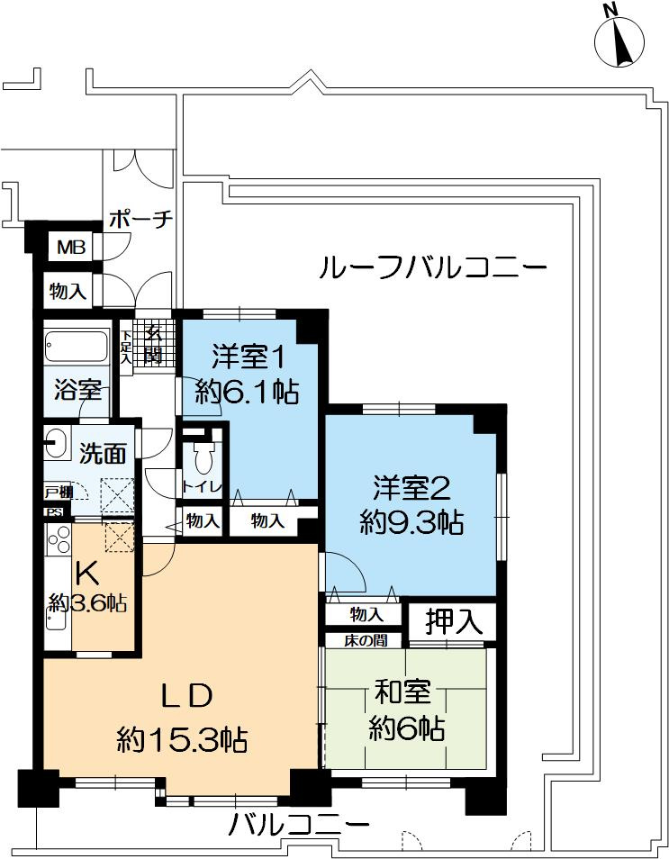 シャルマンコーポ神戸花山の間取り|☆大規模修繕工事歴があります(2022年完工)☆全部屋陽当たり・通風共に良好
