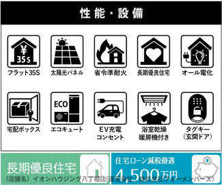 【その他】 | GRAN　FELIDIA佐倉市上志津4期 | 高効率設備を標準搭載した未来基準の住まい。太陽光パネルやエコキュートで環境にも家計にも優しく、フラット35Sや長期優良住宅認定で税制面も優遇されます。