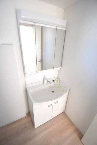 Cradlegarden　 ひたちなか市平磯遠原町　第1　2の独立洗面台|洗面台は洗練されたシンプルなデザインでお手入れも楽です。