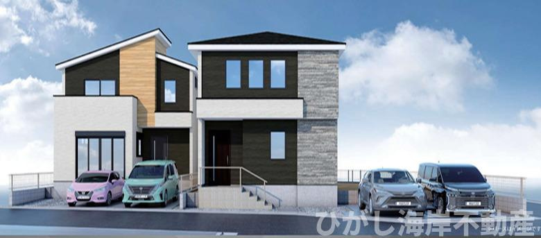 藤沢市城南２丁目　新築戸建　全2棟の外観パース|イメージパスですので実際のものと少異なります  