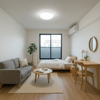 【居間・リビング】 | アフェット道場南 | ※家具・小物類はイメージです。物件には含まれません。