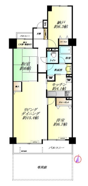 ダイアパレスリバーコート熊谷の間取り